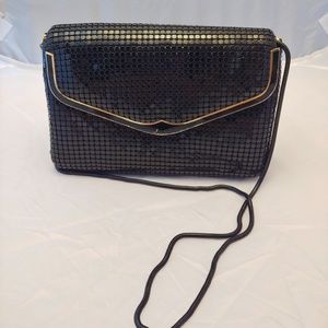 Vintage 80s Black and Gold Handbag Sequins